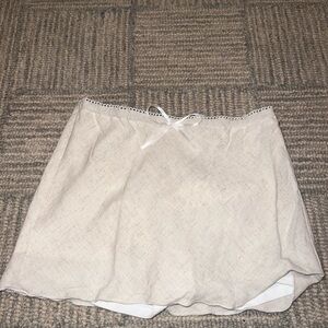 Cream Linen-Style Mini Skirt | Never used